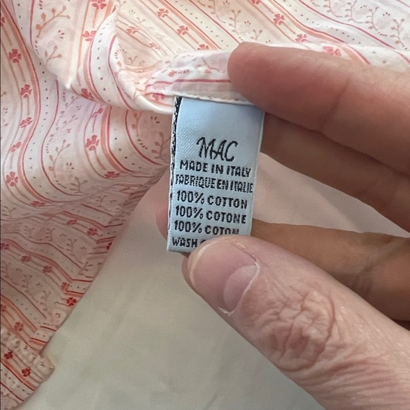 Malo Men's Casual Pink and Red Striped Shirt - Picture 3 of 6